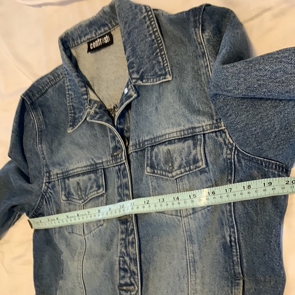 Jean jacket, 100% cotton, by contrast jeans, Medium denim blue, Size 13. - Picture 2 of 7
